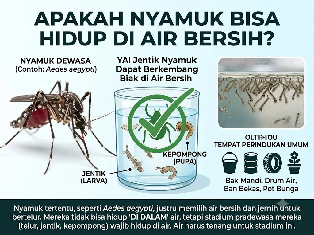 Apakah Nyamuk Bisa Hidup di Air Bersih