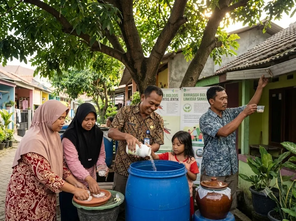 Penggunaan Larvasida Biologis di Area Lingkungan Rumah