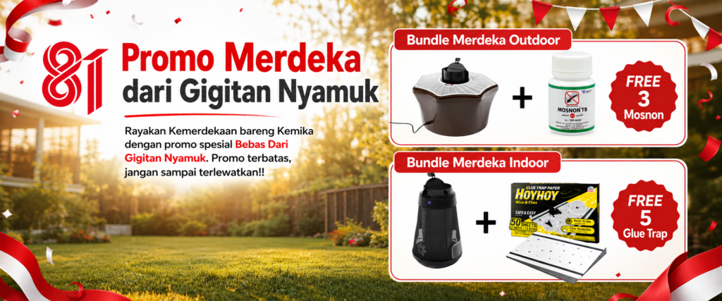 Promo Merdeka 81 Kemika - diskon bundle BG Mosquitaire, Mosnon TB, BG Home, dan Hoy Hoy Glue Trap untuk perlindungan rumah dari nyamuk